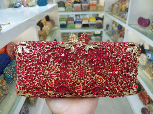 Turquoise Blue Women Crystal Clutch Evening Bag Bridal Wedding Party Dinner Diamond Minaudiere Handbag Purse - LiveTrendsX