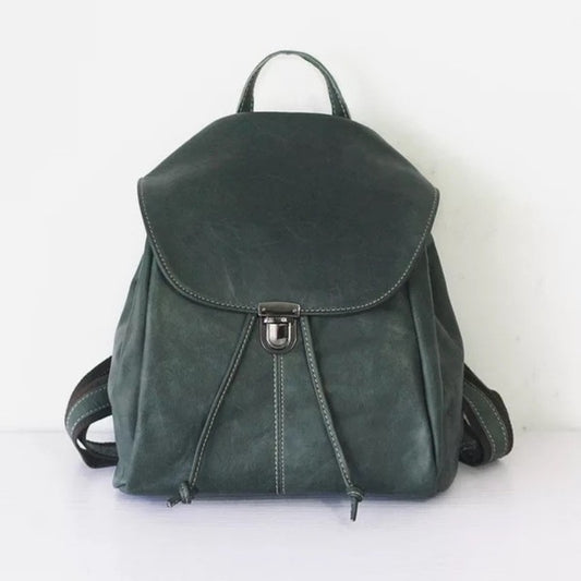 6 Colour High Quality Genuine Leather Female Small Travel Bag Women Backpacks Cowhide Top-Handle Ladies Backpack Student School - LiveTrendsX