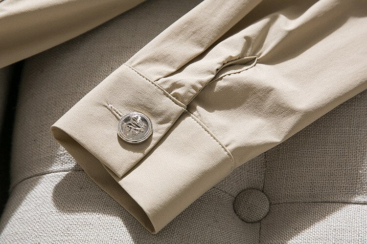 autumn new long popular waist tie thin women boutique female windbreaker - LiveTrendsX