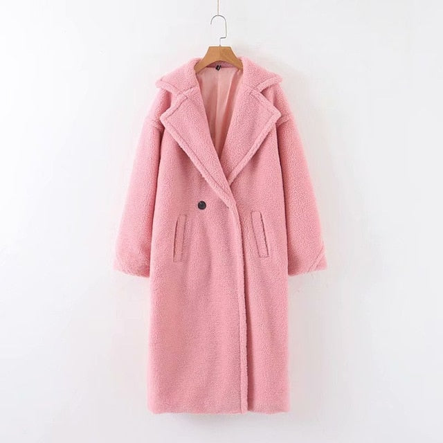 Autumn Winter Women Beige Teddy Coat Stylish Female Thick Warm Cashmere Jacket Casual Girls Streetwear - LiveTrendsX