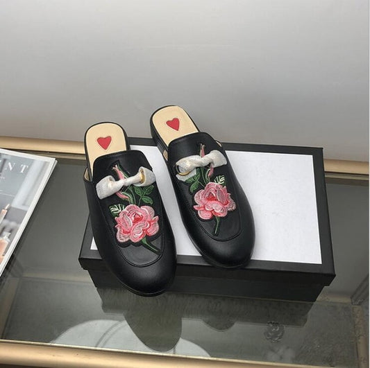 New Chaussures luxe casual shoes women designer slides,Smoking Slipper,Leather star slippers,fashion luxe designer slides - LiveTrendsX