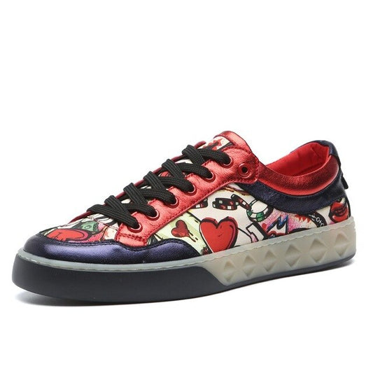 Graffiti Street Style Hip Hop Casual Flats Shoes Men Canvas Shoes Personality Printed Flat Sneakers Mocassin Homme - LiveTrendsX