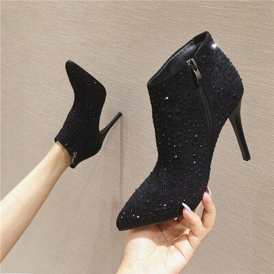autumn and winter new wild pointed high-heeled fashion Martin bare boots women - LiveTrendsX