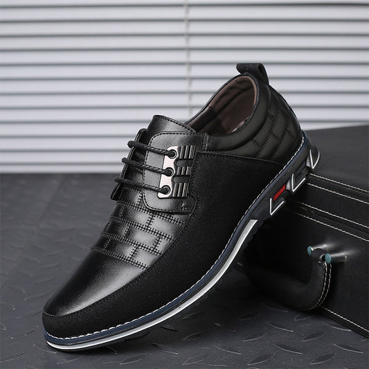 New Hot Men Leather Shoes Fashion Lace Up Flat Thick Warm Sneakers Daily Shoes - LiveTrendsX