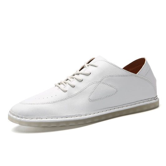 Large size 38-47 fashion Leather Men Casual Shoes Brand Mens Loafers Moccasins Breathable Slip On Lace Up Driving Shoes - LiveTrendsX