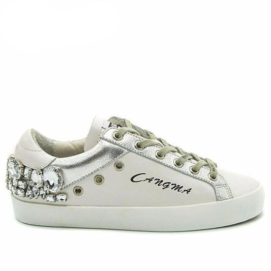 Women Sneakers Luxury Brand Fashion Silver Diamond Shoes Genuine Leather Handmade White Crystal Shoes Woman Footwear Adul - LiveTrendsX