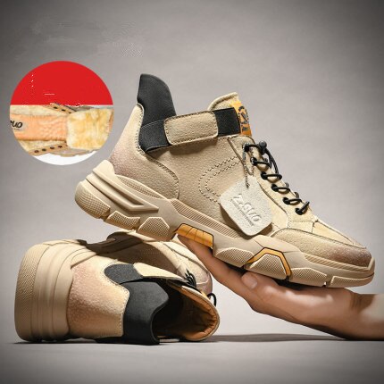 Men Shoes 2020 New Autumn Winter Trend Flat Shoes Pig Leather Plus Velvet Warm Cotton Shoes Anti-slip Martin Tooling Casual Shoes - LiveTrendsX