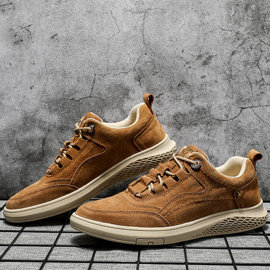 Men Casual Shoes lace up Fashion Men Shoes suede Leather Men Loafers oxofrds Men's Flats Male Shoes Breathable Flats Shoes - LiveTrendsX