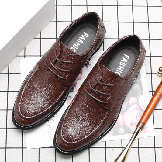 Men's Fashion Business Thick Bottom Non-slip Wear-resistant Round Toe Oxfords - LiveTrendsX