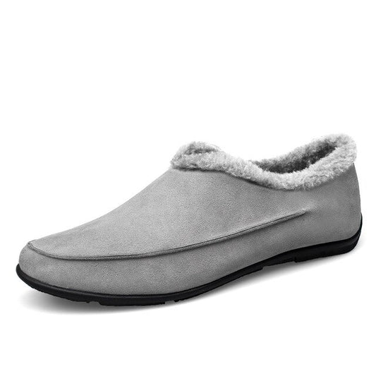 Winter With Fur Casual Sneakers For Men Warm Fur Loafers Men Shoes Non-Slip Leather Lazy Shoes Men Slip-on Mens Shoes For Drive - LiveTrendsX