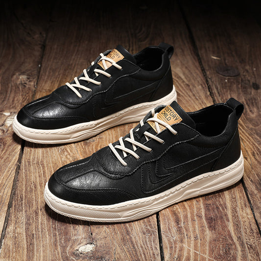 Men Shoes Sneakers Autumn Lightweight Comfortable Leather Men Casual Shoe Male Lace Up Sneakers Non-slip Fashion Flats Shoes - LiveTrendsX