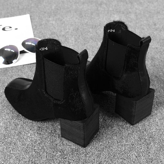 厚底ハイヒールチェルシーブーツレディースシューズ