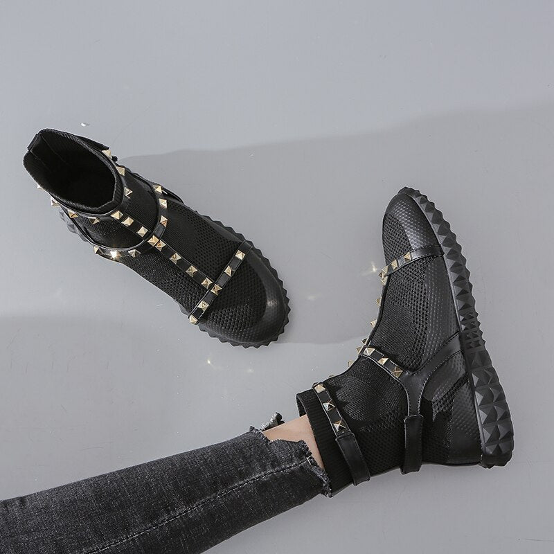 Women Boots Breathable Runway Socks Booties Slip On
