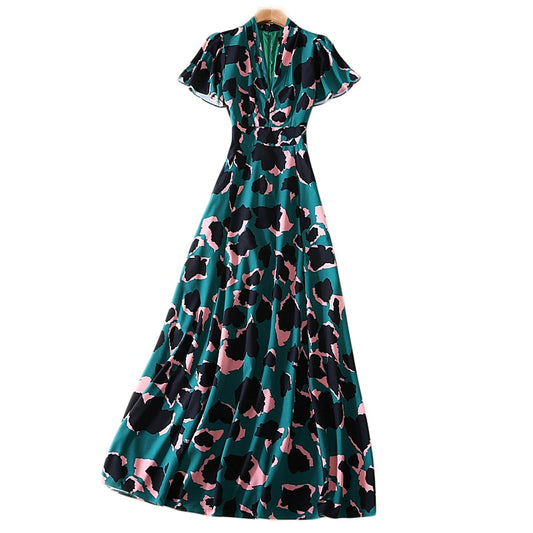 Runway Camouflage Boho Beach Women Party Sexy Elegant Dresses