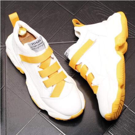 Men's Chunky Sneakers Buckle strap Superstar Casual Shoes Boys Running Shoes Man footwear Trainers vulcanized white - LiveTrendsX