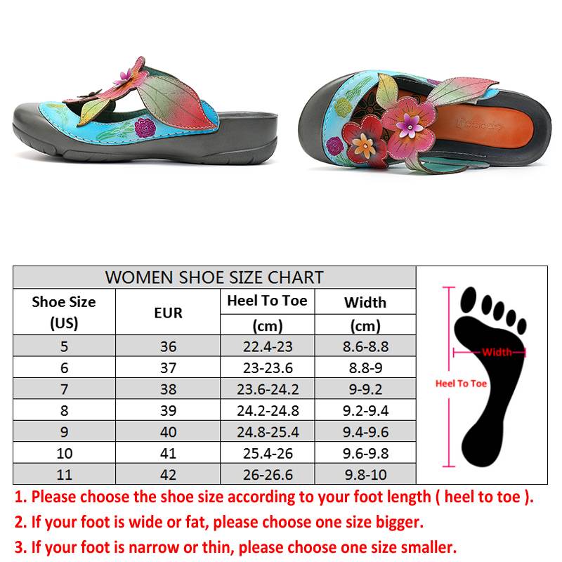 Genuine Leather Retro Splicing Flowers Pattern Stitching Adjustable Hook Loop Sandals Casual Vintage Flat Shoes Women New - LiveTrendsX