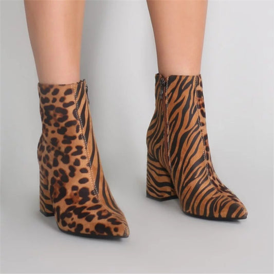 fashion autumn winter boots women pointed toe zip patent leather boots high heels shoes mixed colors women boots - LiveTrendsX