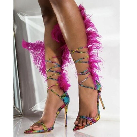 New Feather Sandals Party Shoes - LiveTrendsX