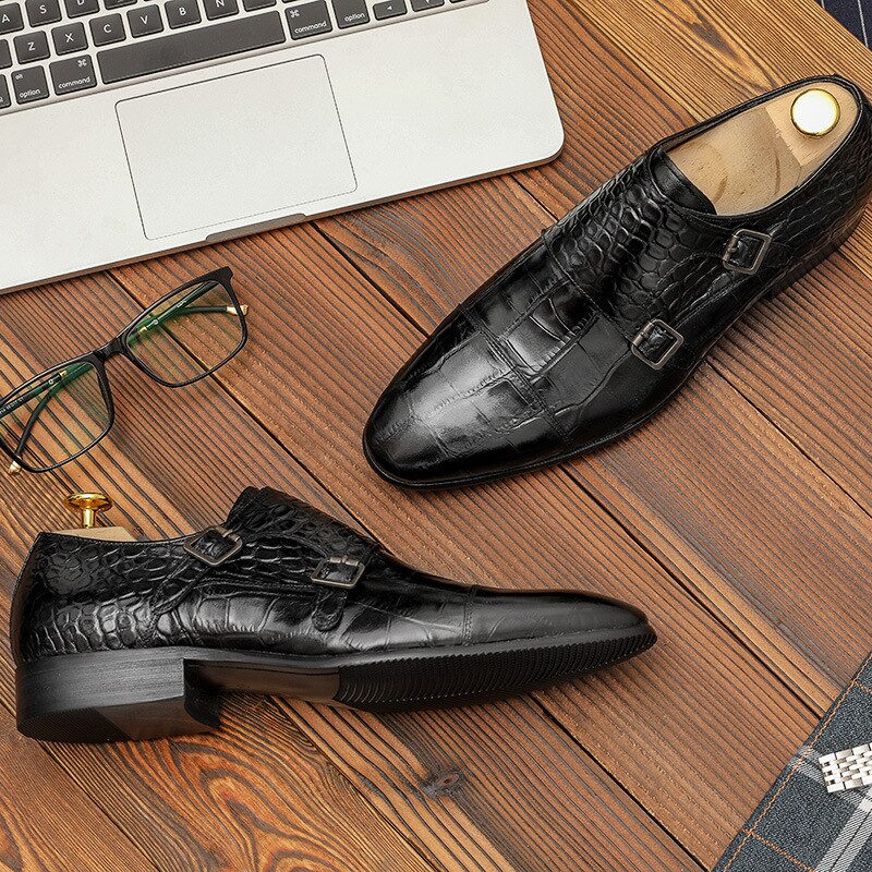 Men genuine leather business shoes