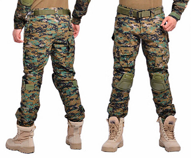 Camouflage Military Tactical Pants Army Military Uniform Trousers Airsoft Paintball Combat Cargo Pants With Knee Pads - LiveTrendsX