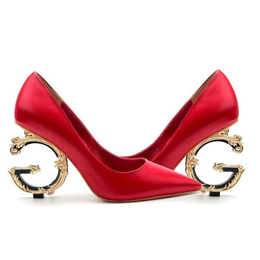 Office Dress G Shoes Luxury Women Sexy High Heels Pumps Designer Black Red White Gold Heels For Ladies Wedding Bride Shoes - LiveTrendsX