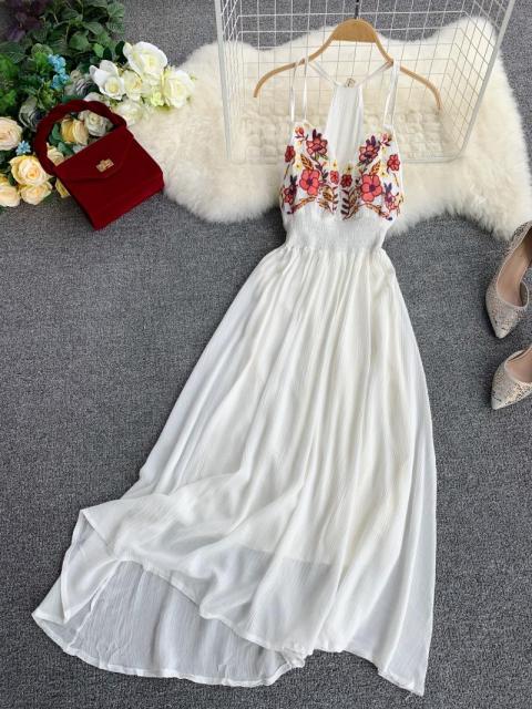 Beach Dress High Back Slim Waist