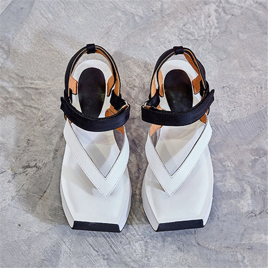 Summer Women Casual Sandals Female 6CM Platform Creepers Flip Flops Flat Beach Shoes Woman Gladiator Wedges Plus Size - LiveTrendsX