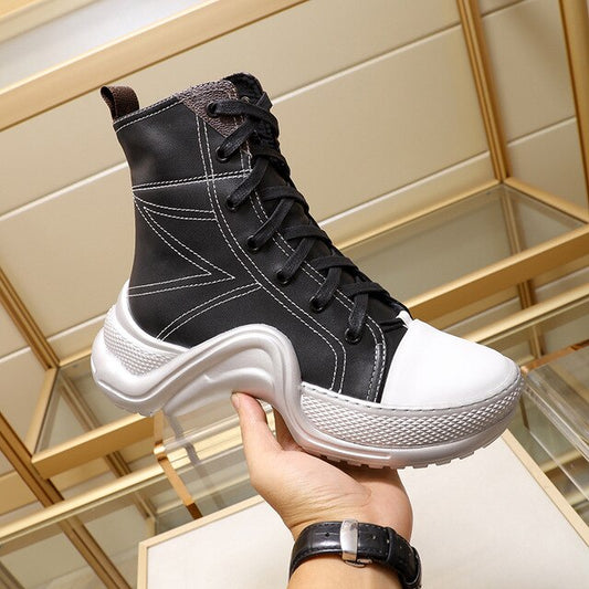 Botines Mujer Ladies Shoes Chaussures Femme Winter Women Boots Warm Botas Mujer Lace Up Platform Boots Thick Bottom - LiveTrendsX