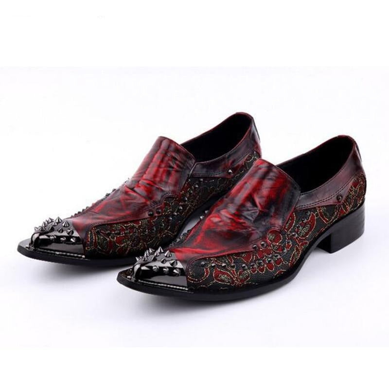 Luxury New Handmade Men Shoes Pointed Toe Metal Tip Spikes Men Dress S LiveTrendsX Luxury New Handmade Men Shoes Pointed Toe Metal Tip Spikes Men Dress S LiveTrendsX