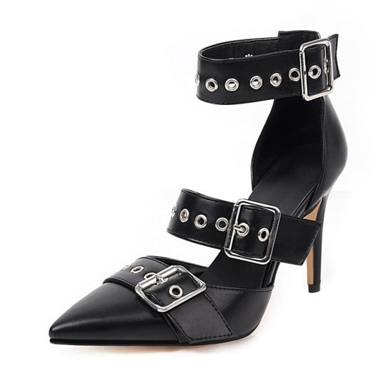 Buckle Rivet Women Pumps Wedding Shoes Stiletto Heels