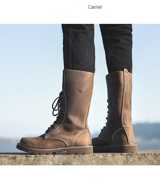 ヴィンテージブラウンメンズロングブーツ