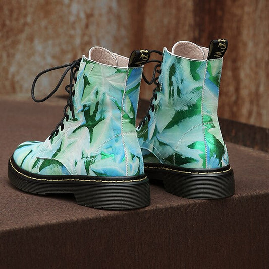 Genuine Leather Women Martin Boot Fashion Winter Warm Shoes Female Motorcycle Ankle Snow Boots for Woman Botas Mujer - LiveTrendsX