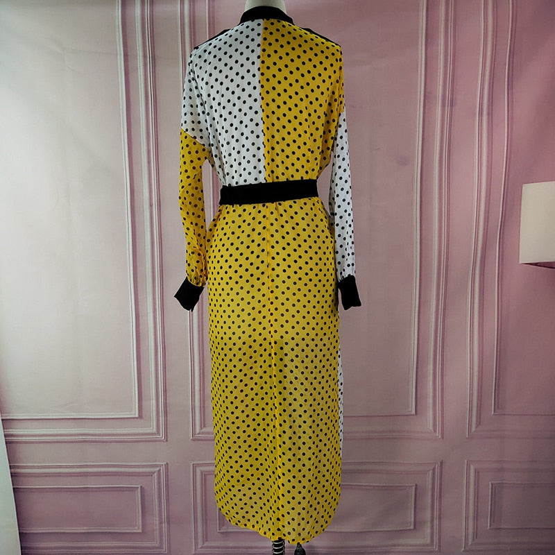 Dot Patchwork Hit Color Dress