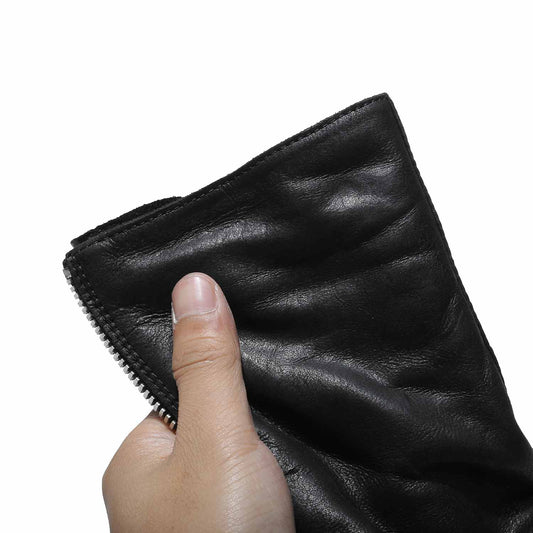 superstar genuine leather high quality low heel western round toe the front zipper winter wear mid-calf boots - LiveTrendsX