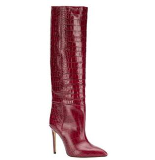 Green Python Pattern Women Knee High Boots Slip On Clear Designer High Heel Stiletto Boots Sexy Pointed Toe Winter Leather Shoes - LiveTrendsX