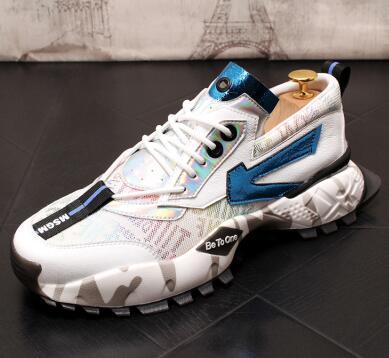 メンズミックスカラーカジュアルフラットシューズ