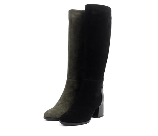 Fashion Women's Boots High Quality Kid Suede Comfortable Round Toe Square Heel Special Shoes New Solis Boots - LiveTrendsX