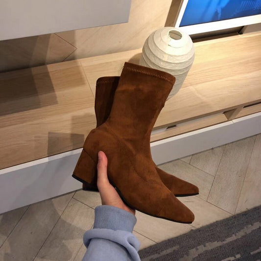 style winter boots women fashion soft genuine leather women boots spring and autumn socks boots stretch boot - LiveTrendsX