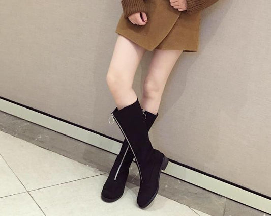 New round head front zipper Martin boot for women free shipping shoes size 35-39 - LiveTrendsX