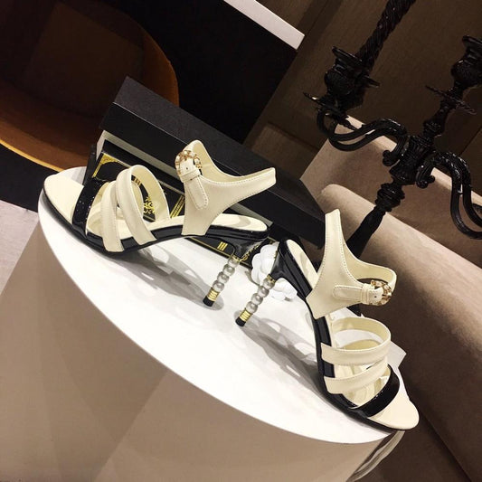 Hot Sale Summer Shoes Women Sexy Pearl Women Sandals Patent Leather Thin Heels Super High Heels Women Sandals - LiveTrendsX