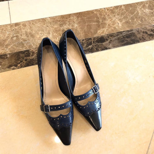New Hot Sale Shoes Women Sexy Party Women Pumps Genuine Leather High Heels Shallow Pointed Toe Women Pumps - LiveTrendsX