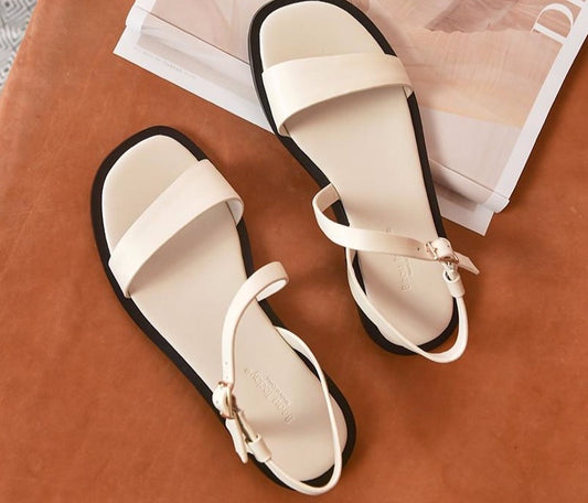 Flat Sandals Women Genuine Calf Leather Gladiator Lady Summer Strap Casual Shoes for Female Handmade - LiveTrendsX