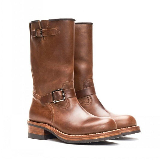 Men Vintage High Top Motorcycle Long Boots