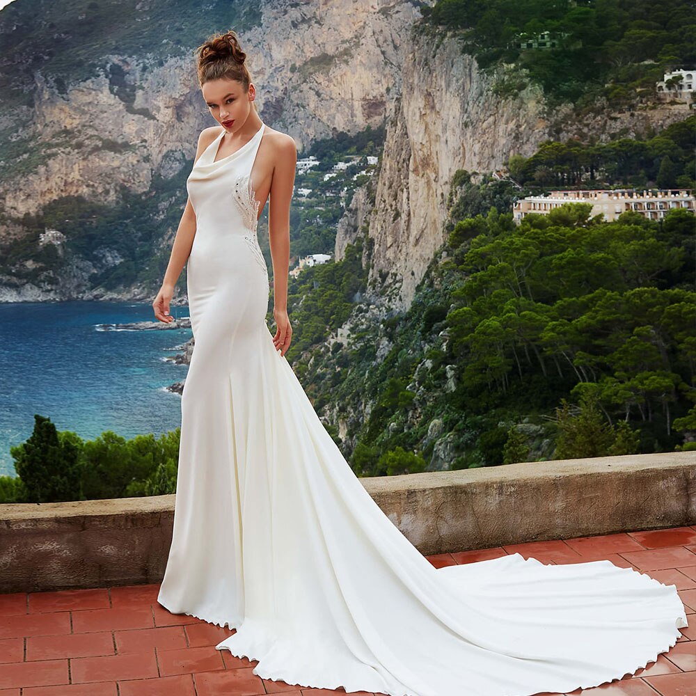 Beaded Crystal Satin Mermaid Wedding Dress LiveTrendsX Beaded Crystal Satin Mermaid Wedding Dress LiveTrendsX