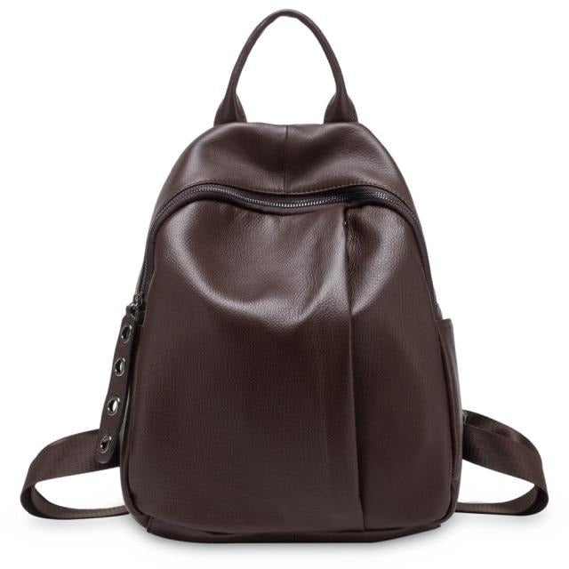 女の子用本革クラシックブラックスクールバッグ