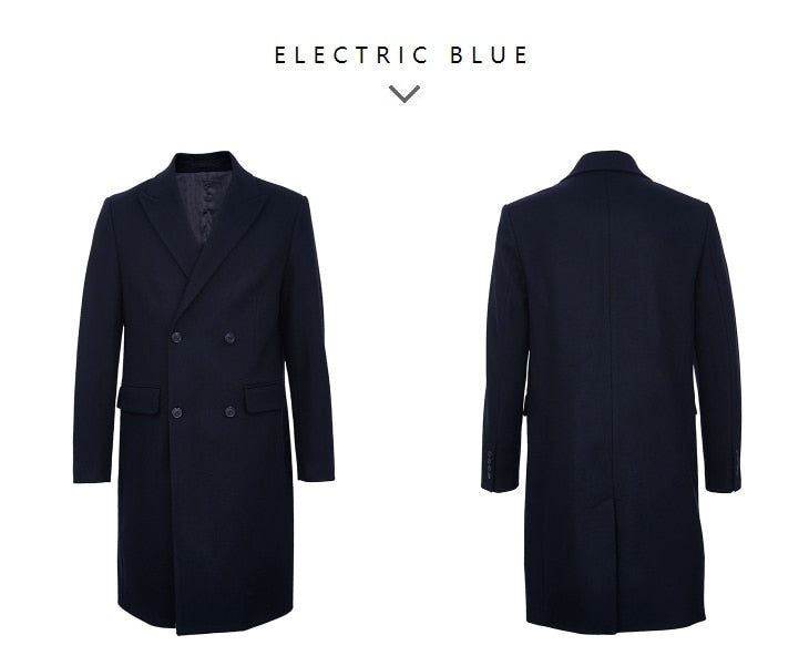 Vintage Woolen Blended Outwear Double-breasted Wool Coat