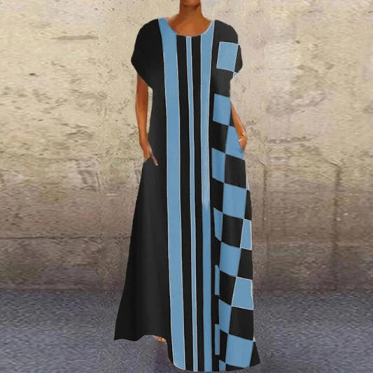 Cartoon Print Party Pocket Maxi Dress