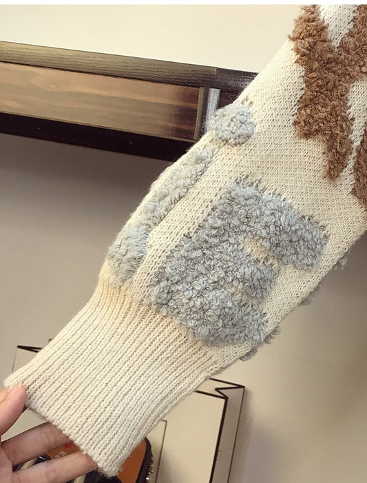 Casual Oversize Letter Print Cardigan Sweater Female Fashion Thick Warm Korean Knitted Coat Outwear Knitwear 2020 Winter Jersey - LiveTrendsX