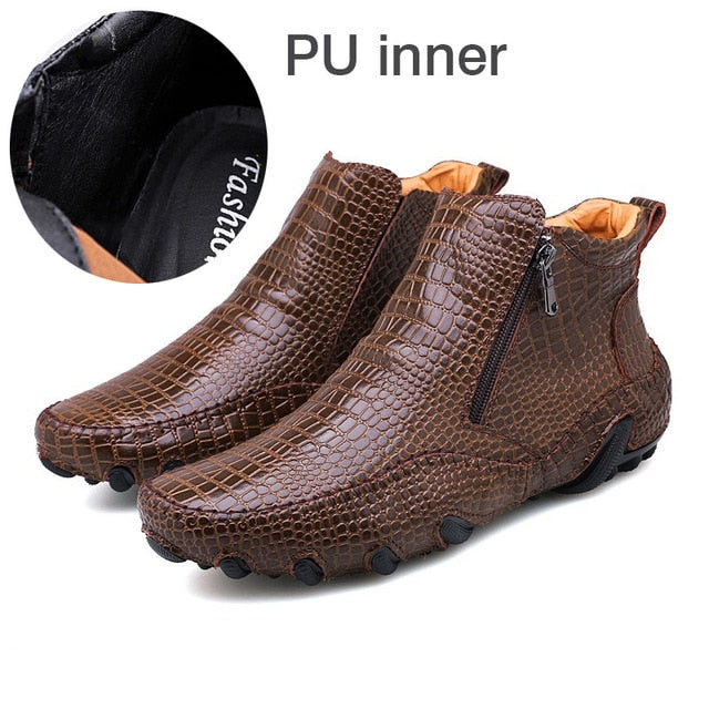 ファッション レトロ ジッパー アンクル ブーツ 大きいサイズ 男性用