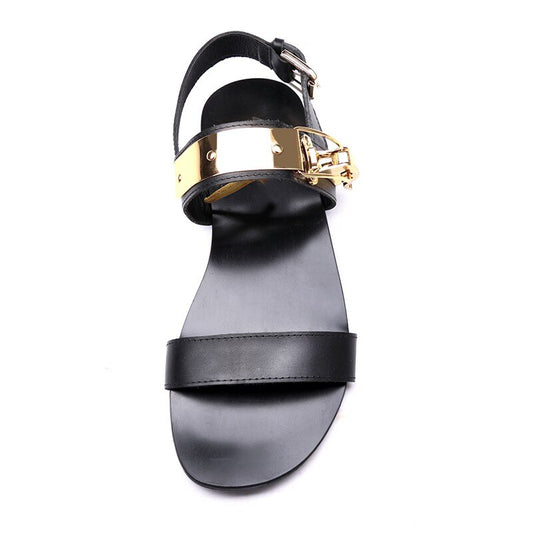 Man Vintage Rome Casual Genuine Leather Sandals Plus Size